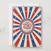 Vintage Amerika 250 Uitnodiging Patriottisch Feest (Achterkant)