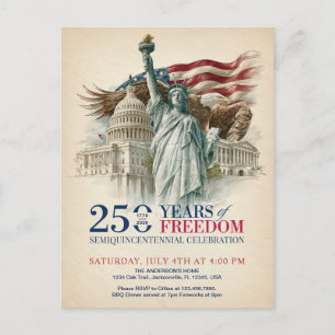 Vintage Amerika Semiquincentennial USA 250 Uitnodi Briefkaart