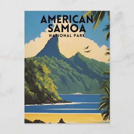 Vintage Amerikaans-Samoa Nationaal Park Briefkaart (Voorkant)