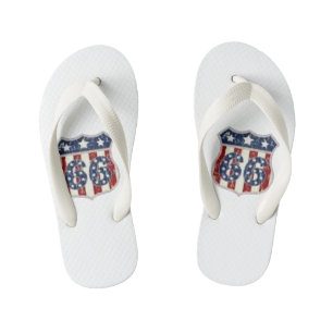 Vintage Amerikaans Schild Patriottische Zomer Flip Kinder Teenslippers
