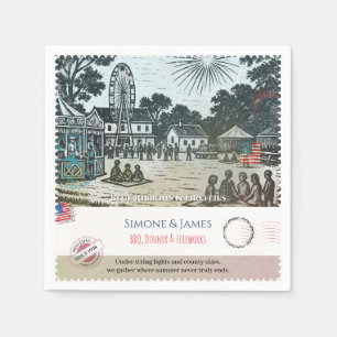 Vintage Amerikaanse County Fair-feestdecoratie Servet