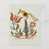 Vintage Amerikaanse Folk Art Tulp Vogel Aangepaste Briefkaart (Voorkant)