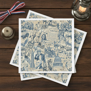 Vintage Amerikaanse Geschiedenis Collage USA 250 I Servet