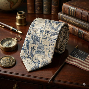 Vintage Amerikaanse Geschiedenis Collage USA 250 I Stropdas