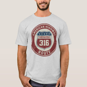 Vintage Amerikaanse Highway Route 316 Wegwerp Badg T-shirt