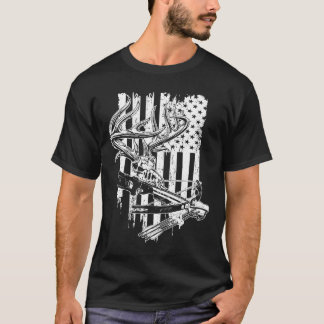 Vintage Amerikaanse Kruisboog Jacht Vlag-Boogschie T-shirt