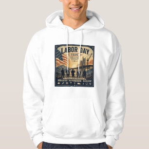 Vintage Amerikaanse Labor Day Werknemer Hulde Kuns Hoodie