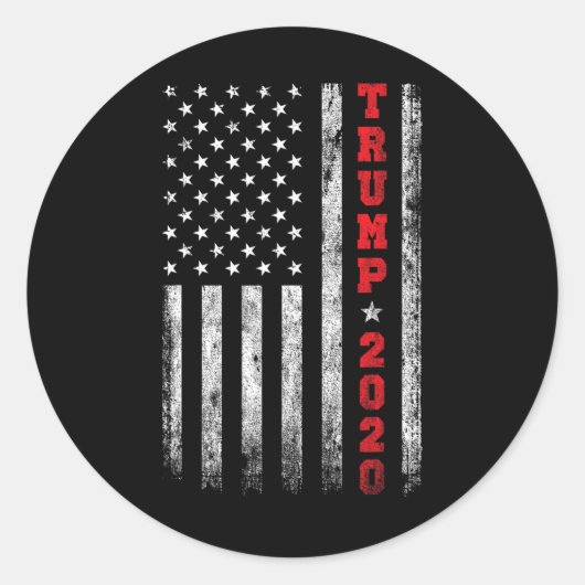 vintage Amerikaanse vlag 2020 Ronde Sticker (Voorkant)