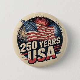 Vintage Amerikaanse Vlag 250 Jaar USA Knop Ronde Button 5,7 Cm