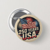 Vintage Amerikaanse Vlag 250 Jaar USA Knop Ronde Button 5,7 Cm (Voorkant /achterkant)