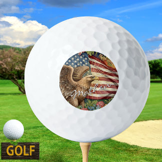 Vintage Amerikaanse vlag, Adelaar, USA Patriottisc Golfballen
