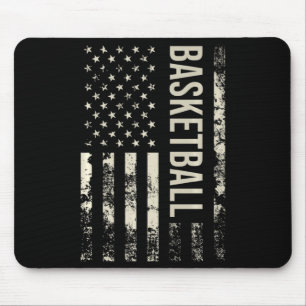 Vintage Amerikaanse vlag basketbal premium Muismat