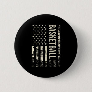 Vintage Amerikaanse vlag basketbal premium  Ronde Button 5,7 Cm