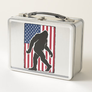 Vintage Amerikaanse Vlag Bigfoot Silhouet Vector A