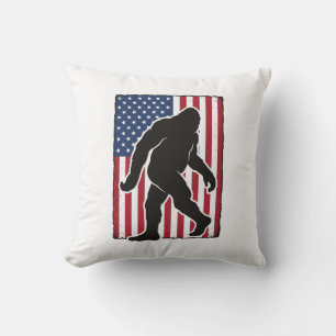 Vintage Amerikaanse Vlag Bigfoot Silhouet Vector A Kussen