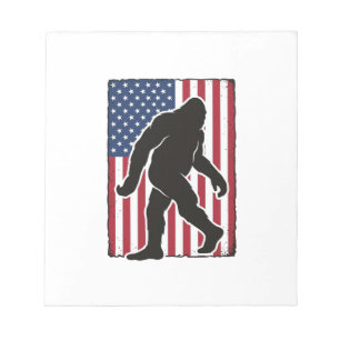 Vintage Amerikaanse Vlag Bigfoot Silhouet Vector A Notitieblok