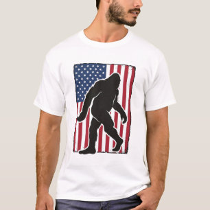 Vintage Amerikaanse Vlag Bigfoot Silhouet Vector A T-shirt
