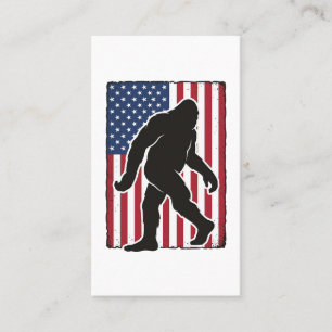 Vintage Amerikaanse Vlag Bigfoot Silhouet Vector A Visitekaartje