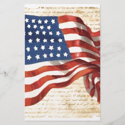 Vintage Amerikaanse vlag Briefpapier (Voorkant)