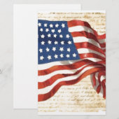 Vintage Amerikaanse vlag Briefpapier (Voorkant / Achterkant)