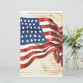 Vintage Amerikaanse vlag Briefpapier (Staand voorkant)