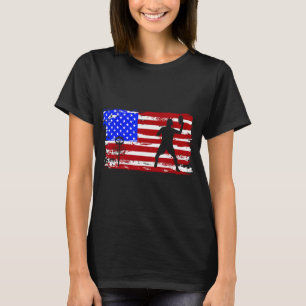 Vintage Amerikaanse Vlag Disc Golf Mannen Vrouwen  T-shirt