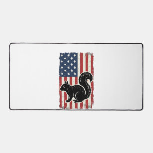 Vintage Amerikaanse Vlag Eekhoorn Patriottisch Shi Bureaumat