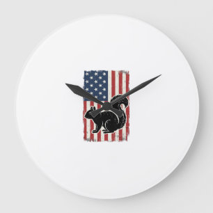 Vintage Amerikaanse Vlag Eekhoorn Patriottisch Shi Grote Klok