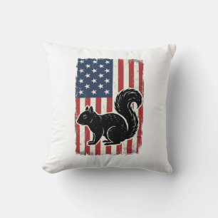 Vintage Amerikaanse Vlag Eekhoorn Patriottisch Shi Kussen