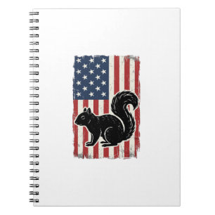 Vintage Amerikaanse Vlag Eekhoorn Patriottisch Shi Notitieboek