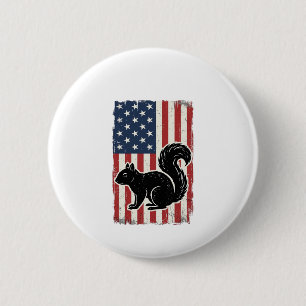 Vintage Amerikaanse Vlag Eekhoorn Patriottisch Shi Ronde Button 5,7 Cm