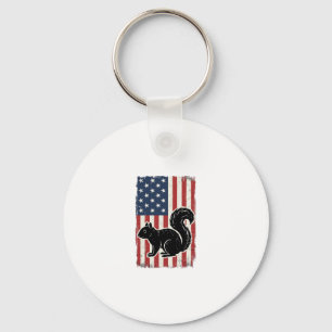 Vintage Amerikaanse Vlag Eekhoorn Patriottisch Shi Sleutelhanger