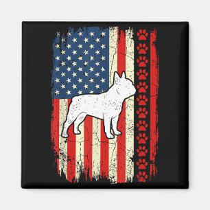 Vintage amerikaanse vlag Franse bulldog patriottis Magneet