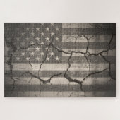 Vintage Amerikaanse Vlag Gebarsten Legpuzzel (Horizontaal)