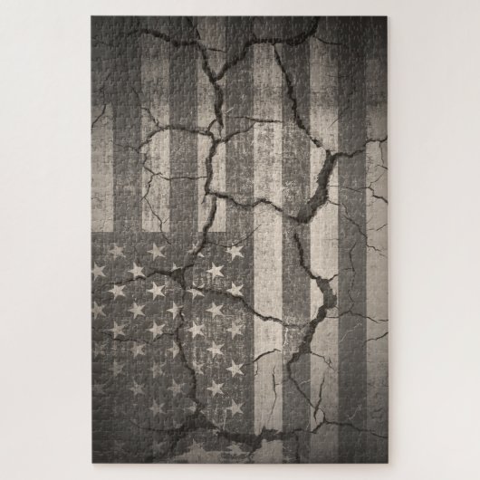 Vintage Amerikaanse Vlag Gebarsten Legpuzzel (Verticaal)