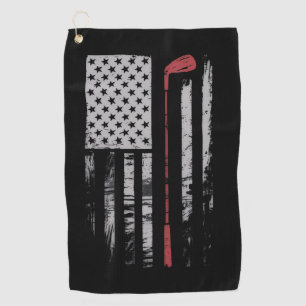 Vintage Amerikaanse Vlag Golfclub Cadeau Golfer  Golfhanddoek