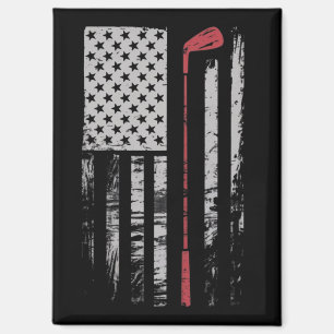 Vintage Amerikaanse Vlag Golfclub Cadeau Golfer Magneet
