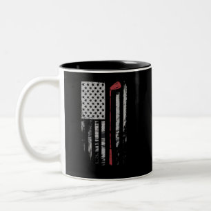 Vintage Amerikaanse Vlag Golfclub Cadeau Golfer  Tweekleurige Koffiemok