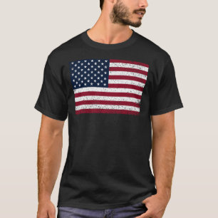 Vintage Amerikaanse vlag grafisch met distressed-e T-shirt