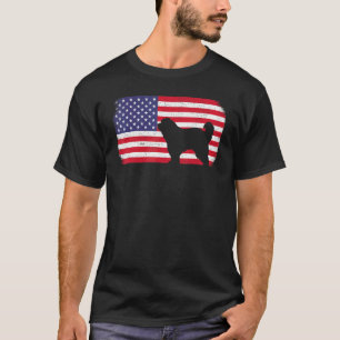 Vintage Amerikaanse vlag Great Pyrenees Hond Papa T-shirt