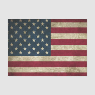 Vintage Amerikaanse Vlag Grunge Patriottisch USA Tissuepapier