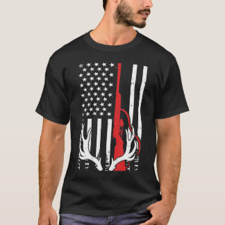 Vintage Amerikaanse Vlag Hertenjacht Eendjacht Chr T-shirt