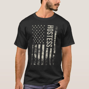 Vintage Amerikaanse Vlag Hostess T-shirt