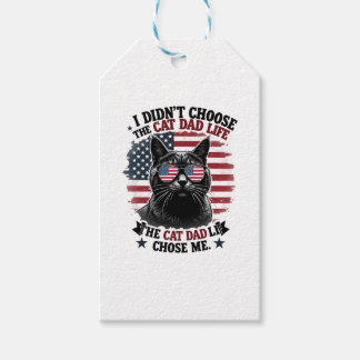 Vintage Amerikaanse vlag kat vader Vaderdag Kitten Cadeaulabel