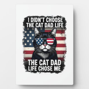 Vintage Amerikaanse vlag kat vader vaderdag kitten Fotoplaat