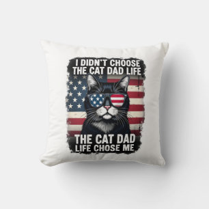 Vintage Amerikaanse Vlag Kat Vader Vaderdag Kitten Kussen