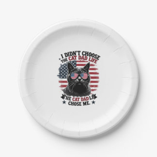 Vintage Amerikaanse Vlag Kat Vader Vaderdag Kitten Papieren Bordje