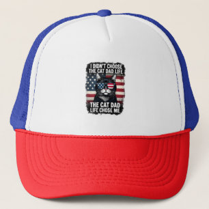 Vintage Amerikaanse Vlag Kat Vader Vaderdag Kitten Trucker Pet