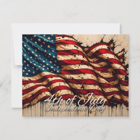 Vintage Amerikaanse vlag kunst voor 4 juli (Voorkant)