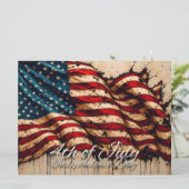 Vintage Amerikaanse vlag kunst voor 4 juli (Staand voorkant)